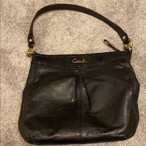 Coach black leather handbag